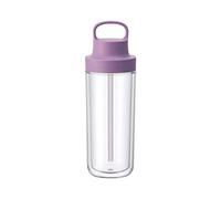KINTO 20074 Togo Bottle, 16.9 fl oz (480 ml), Purple, Includes Straw, Lightweight, Water Bottle, Dishwasher Safe, Double Wall Construction