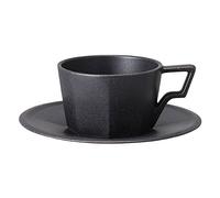 Kinto | Oct Cup and Saucer - Black - 220ml