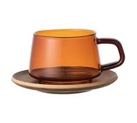 Cup and saucer Kinto Sepia Amber, 270 ml