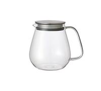 Kinto Unitea One Touch Stainless Steel Teapot 720ml Heat Resistant Glass Teapot with Stainless Steel Strainer in Lid (Japan Import)