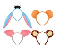 KINTOMG 4 PCS Animal Headbands Set-Bear Pig Tiger Donkey Ears Costume Party Accessories for Halloween Christmas Festival Theme Party Cosplay