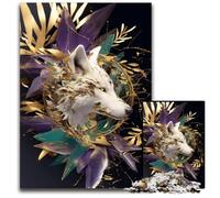 Kintsugi Art White Wolf Puzzle 1000 Pieces Jigsaw Puzzles for Adults for Parents Lovers FriendsAge 14 1000 PCS(75x50cm)