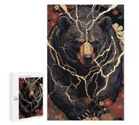 Kintsugi Black Bear - Jigsaw Puzzle for Adults, 1000 PCS, Holiday-Season Gift; for Shared Table Time