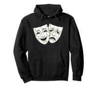 Kintsugi Comedy Tragedy Mask Theatre Resilience Graphic Pullover Hoodie