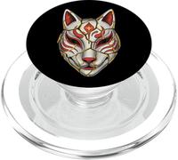 Kintsugi Fox Mask Kitsune Japanese Mythology Resilience PopSockets PopGrip for MagSafe