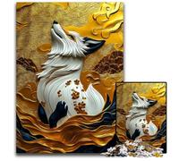 Kintsugi Gold Fox Puzzles for 1000 Piece paper Jigsaw Puzzles for Adults Home Decor Brain Teaser Game for TeenagersFamily Interaction 1000 PCS(38x26cm)