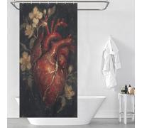 Kintsugi Heart Broken Beauty Reborn Shower Curtains Set with 12 Hooks with Hooks Waterproof Fabric Shower Curtain Waterproof Mould for Bathroom Bathtub Apartment Decor 35.43x70.87Inch（90x180cm）