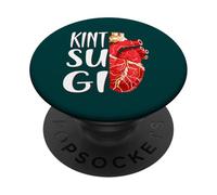 Kintsugi Heart Japanese Pottery Kintsugi Art PopSockets Adhesive PopGrip