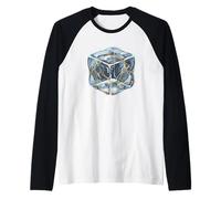 Kintsugi Ice Cube Broken Resilience Wabi Sabi Repair Graphic Raglan Baseball Tee