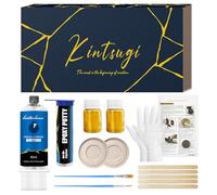 Kintsugi Repair Kit (Upgrade), Repair Your Meaningful Ceramics with Gold Powder & 50ml Glue & 57g Epoxy Putty, Kintsugi Craft, Starter Repair Ceramic Kintsugi Kit Perfect for Beginners