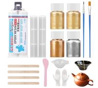 Kintsugi Repair Set, Gold Porcelain Glue for Repairing Broken Ceramics, Glass, Saucers, Ceramic Glue Repair Meaningful Gifts & Crafts, Perfect for Beginners