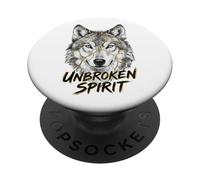 Kintsugi Wolf Unbroken Spirit Resilience Art Graphic PopSockets Adhesive PopGrip