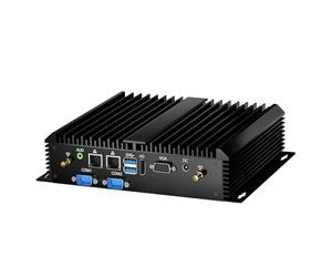 Kinupute Rugged Fanless Industrial Mini PC, Desktop Computer Core i5-4200U 1.6-2.6GHz, Win-10 Pro, 8G RAM, 128G SSD, 2xNICs, 2xCOM RS232, HDMI/VGA Port, 4xUSB3.0, WiFi, Auto Power On, Full Metal Case
