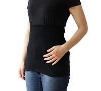 Kinuya Silk Waist Warmer Belly Warmer Haramaki Silk Ribbed and Stretchy, Black, Default