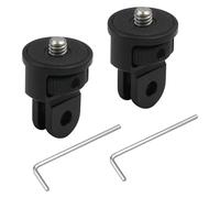 Kinweistex Upgraded 1/4 "-20 Tripod Conversion Adapter with Aluminum Perforated Rotatable Ring for GoPro Hero Insta360 DJI Action and Other Sports Cameras 2pcs