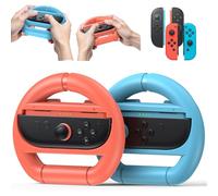 Kinwin Steering Wheel for Nintendo Switch 2 & Switch 1 & Switch OLED Joycon, NS2 Anti-Slip Grip Handle (Blue & Orange)