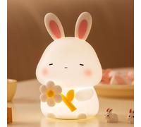 KinYiLO Bunny Night Light for Kids, Cute Rabbit Baby Nursery Night Lights, 3-Level Brightness Adjustment & 30Min Sleep Timer, Battery Operated Lamp for Bedroom Toddler, Girls, Boys