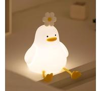KinYiLO Cute Duck Night Light for Kids - Soft Silicone Rechargeable Baby Nursery Lamp with 30-Minute Timer, Portable Ambient Bedside Light for Toddler Girls & Boys, Gentle Glow Sleeping Companion