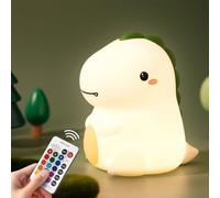 KinYiLO Dinosaur Night Light for Kids, Cute Dino Nursery Lamp with 16 RGB Colours, Rechargeable Baby Bedroom Decoration, Touch Portable LED Light with Timer & Battery Powered for Sleeping Companion
