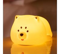 KinYiLO Snooting Cute Puppy Night Light for Kids Baby - Soft Silicone Rechargeable Portable Nursery Lamp with 3-Level Dimmable Brightness, USB Bedside Sleeping Companion for Toddlers, Newborn Gift