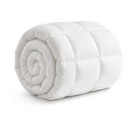 KINZA COLLECTION Goose Feather & Down Duvet 15 Tog Single, 85% Feather 15% Down Extra Warm Winter Quilt with Box Stitch and 233TC Down-Proof Cover, Machine Washable, 135 × 200 cm
