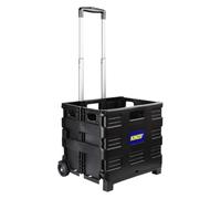 Kinzo Foldable, 25 kg Weight, Folding, Cleaning Trolley, Mobile Box, Space-Saving Transport, Ideal for Camping, Shopping, Holidays, 38 x 36 x 33 cm, Metal, Black, 100 cm