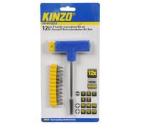 Kinzo 72030 T-Handle Screwdriver and Screw Bits 12-Piece Set