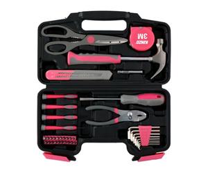 Kinzo 8711252177960 Tool Set 39 Pieces for Home Use Pink