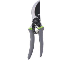 Kinzo Garden Shears - Flower Scissors 21 cm - Blade Length 9 cm - with Non-Stick Coating on The Blades - Essential Garden Tool - Non-Slip Handle - Plastic/Metal - Green/Grey