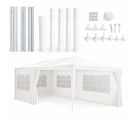 Kinzo Gazebo 3 x 6 Metres - Gazebo with Side Walls - Garden Marquee - Camping Tent for 70 People - White Waterproof