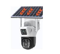 KinZon 2K Dual-Lens Solar Security Camera, 360° Pan/90° Tilt PTZ WiFi Camera with Full-Color Night Vision, AI Human Detection, 10400mAh Battery, IP66 Waterproof, Two-Way Audio, Spotlight & Siren