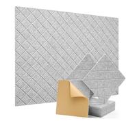 Kioball 12Pack Acoustic Panels with Self-Adhesive, 12x12x0.4In Sound Proof Foam Panels, Sound Absorbing Tile for Walls Gray