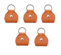 Kioball 5X Guitar Pick Holder Keychain, Guitar Pick Holder Bag, Plectrum Key Fob Cases Bag, Gift for Guitar Players Brown
