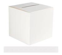 Kioiner Wedding Card Post Box for Reception, Cardboard Ballot Suggestion Case with 10 White Card, Charitable Donation Boxes for Charity Voting Wedding Collecting Fundraising Feedback