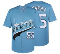 kioken Kenny Powers Jerseys #55 Myrtle Beach Mermen Baseball Jersey Button Down Shirt Movie Baseball Jersey for Mens