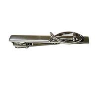 Kiola Designs Silver Toned Religious Ichthys Fish Square Tie Clip