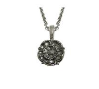 Kiola Designs Silver Toned Tudor Rose Pendant Necklace