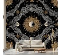 Kioldoq Astrology Moon Wall Murals 450x315 cm, Galaxy Sun Wallpaper Bedroom, Celestial Bodies Self - Adhesive Removable Large Photo Wallpaper for Living Room, Bathroom, Dining Room