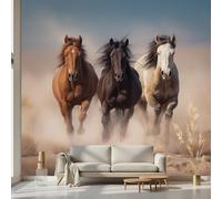 Kioldoq Running Horse Wall Mural Decoration, Animal Horse Wallpaper Peel and Stick, Farmhouse Mural for Living Room, Wallpaper Vinyl Waterproof Kitchen Bedroom 150x100 cm