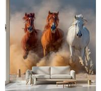 Kioldoq Running Horse Wall Murals 500x300 cm, Farmhouse Wallpaper Bedroom, Animal Horse Self - Adhesive Removable Large Photo Wallpaper for Living Room, Bathroom, Dining Room