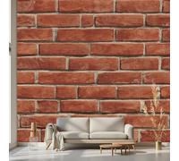 Kioldoq Stone Brick Wall Murals 400x280 cm, Red Artistic Wallpaper Bedroom, BrickWall Self - Adhesive Removable Large Photo Wallpaper for Living Room, Bathroom, Dining Room