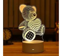 Kiommi 3D LED Night Light Creative Table Bedside Lamp with Touch Remote Control 16 Color Modes Romantic Heart Design Kids Home Decoration Gift