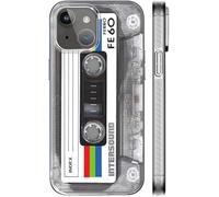 KIOMY 【Upgraded【3D Version】 Case for iPhone 13 Pro Max, 3D Effect Silver with Cassette Tape Design, Music Classic Retro 80’s Type IMD Laser Shockproof Silicone Protective Phone Cover Cool