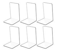 Kioneer 3 pairs Acrylic Bookends Clear Book ends for shelves,Plastic Non-Slip Bookend Bedroom Library Office School and Desktop Organizer