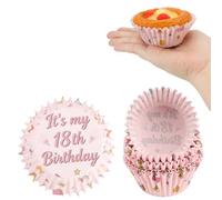 Kiopdse 18th Birthday Cupcake Cases,100pcs Muffin Cases,Cupcake Wrappers,Paper Cupcake Liners,Paper Muffin Cupcake Liners,Muffin Baking Cups,Paper Baking Cups,Cupcake Papers,Standard Size 2x1.25inch
