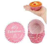Kiopdse 40th Birthday Cupcake Cases,100pcs Muffin Cases,Cupcake Wrappers,Paper Cupcake Liners,Paper Muffin Cupcake Liners,Muffin Baking Cups,Paper Baking Cups,Cupcake Papers,Standard Size 2x1.25inch