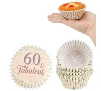 Kiopdse 60th Birthday Cupcake Cases,100pcs Muffin Cases,Cupcake Wrappers,Paper Cupcake Liners,Paper Muffin Cupcake Liners,Muffin Baking Cups,Paper Baking Cups,Cupcake Papers,Standard Size 2x1.25inch