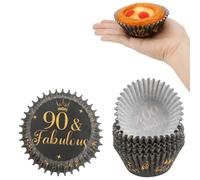 Kiopdse 90th Birthday Cupcake Cases,100pcs Muffin Cases,Cupcake Wrappers,Paper Cupcake Liners,Paper Muffin Cupcake Liners,Muffin Baking Cups,Paper Baking Cups,Cupcake Papers,Standard Size 2x1.25inch