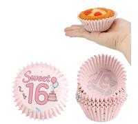 Kiopdse Sweet 16 Cupcake Cases,100 pcs Muffin Cases,Cupcake Wrappers,Paper Cupcake Liners,Paper Muffin Cupcake Liners,Muffin Baking Cups,Paper Baking Cups,Cupcake Papers,Standard Size 2x1.25inch