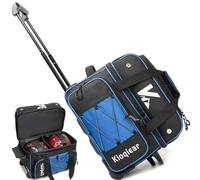 Kioqiear 2-Ball Bowling Bag with Wheel,Large Storage Pocket